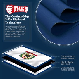 Anley Rip-Proof Double Sided 3-Ply West Virginia State Flag 3x5 Ft WV Flags