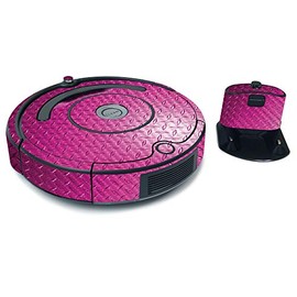 MightySkins Carbon Fiber Skin for iRobot Roomba 675 Max Coverage - Pink Diamond Plate | Protective, Durable Textured Carbon Fiber Finish | Easy to Apply, Remove, and Change Styles | Made in The USA
