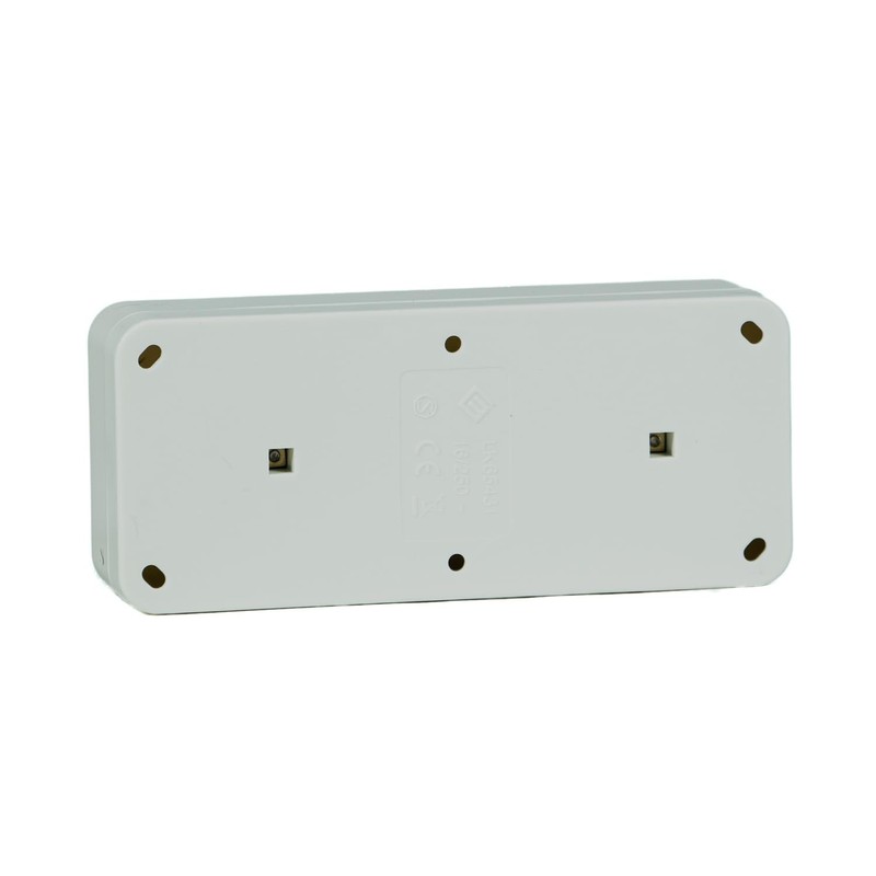 White Surface-Mounted Socket 3-Way Child Protection Fireproof