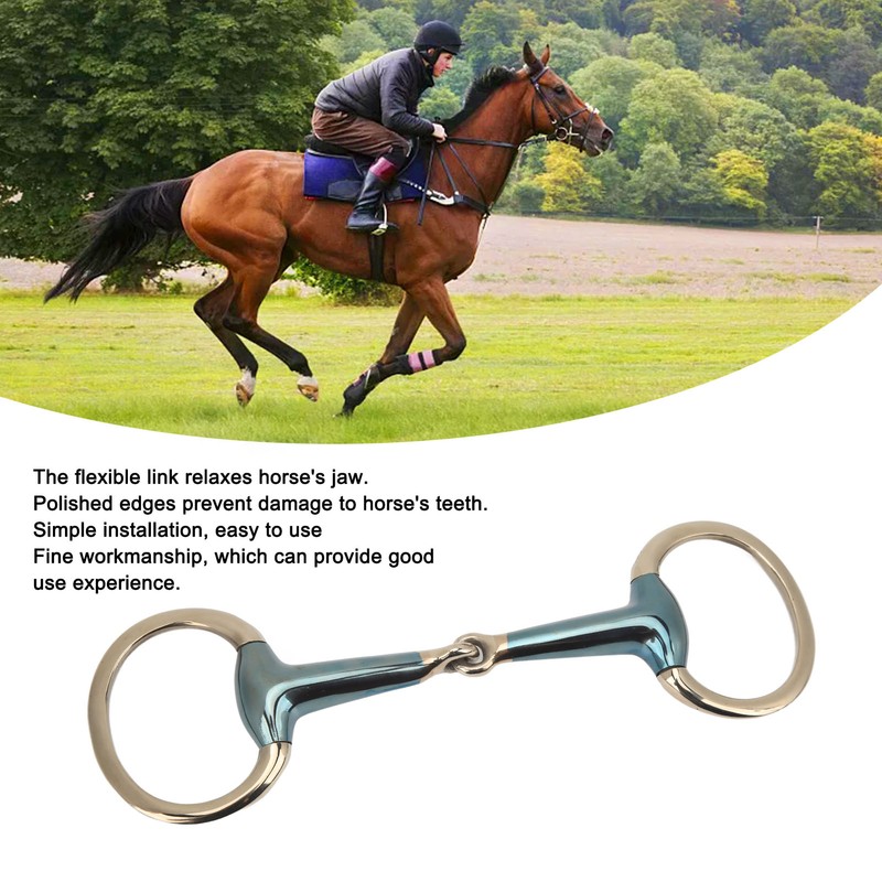 125mm Equine Mouth Snaffle Stainless Steel Electroplated Ring Bit Jointed