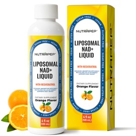 NutraPep NAD+ Liquid Supplement - Liposomal NAD+ Boost for Healthy Aging Longevity & Cellular Energy - Nicotinamide & Resveratrol Complex for Brain & Mitochondrial Support - Vegan Sugar Free 4 fl oz