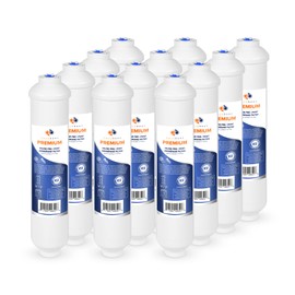 Aquaboon 12-Pack of Premium Inline Post/Carbon Polishing Water Filter Catridge for Reverse Osmosis System Standard Size (Quick Connect Fiting) RO Water Filter Replacement Compatible with ICF-10 6-Pack