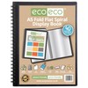 eco-eco A5 50% Recycled 40 Pocket Fold Flat Spiral Bound