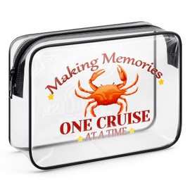 Crab Lover Gift Clear Cosmetic Bag Beach Lover Gift for Women Ocean Themed Gift Makeup Bag Funny Crab Beach Vacation Gift Birthday Graduation Gift for Girl Sister Friends Zipper Travel Toiletry Pouch