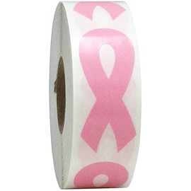 Pink Awareness Ribbon Stickers 2 Inch 500 Total Adhesive Labels