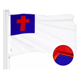 G128 Combo: American Flag & Christian Flag 6x10 Ft Both Embroidered 300D Poly