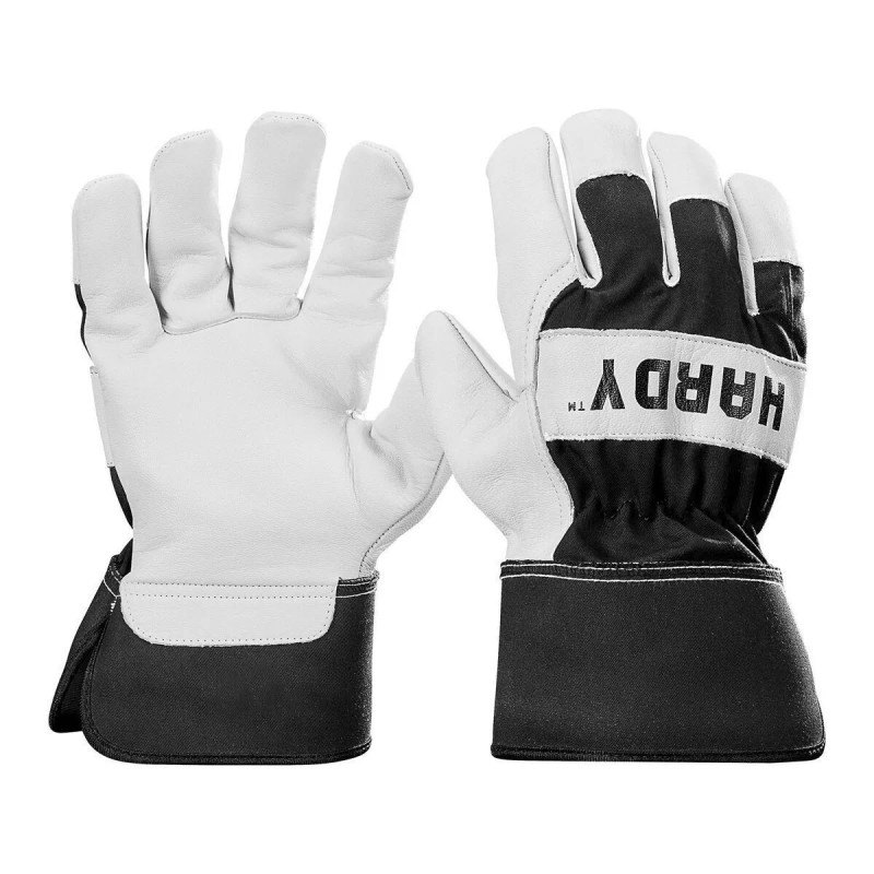 Hardy One Pair Natural Goatskin Split Leather Work Gloves for