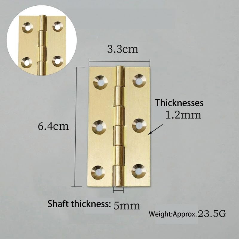 6Pcs Door Hinges,Brass Folding Hinges,Heavy Duty Ball Bearing for Gate,Window,Drawer
