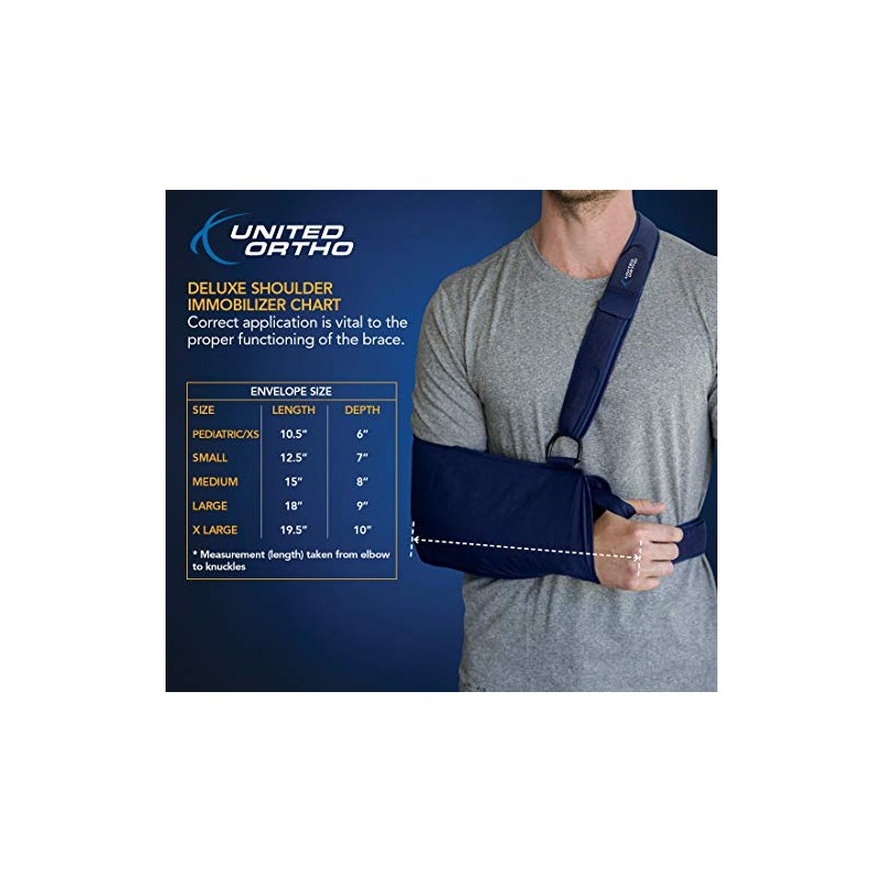 United Ortho Deluxe Shoulder Immobilizer, Youth, Blue