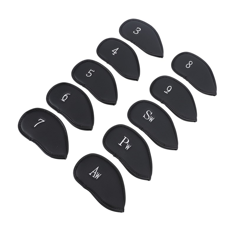 10PCS Golf Club Head Cover PU Leather Protective Abrasion Resistant