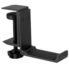pzihao Foldable Headset Stand, Headphone Stand, Headphone Holder, Headset Holder, Foldable Aluminium, Table Headphone Stand Hook Holder Clamp for Hanging Headphones