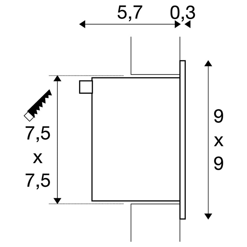 SLV 111262 FRAME BASIC LED recessed light, angular, silvergrey, warm