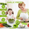 Knoblauchpresse Set, Knoblauchschneider, mit Silikon-Knoblauchschäler und Reinigungsbürste, Edelstahlklingen in Lebensmittelqualität,