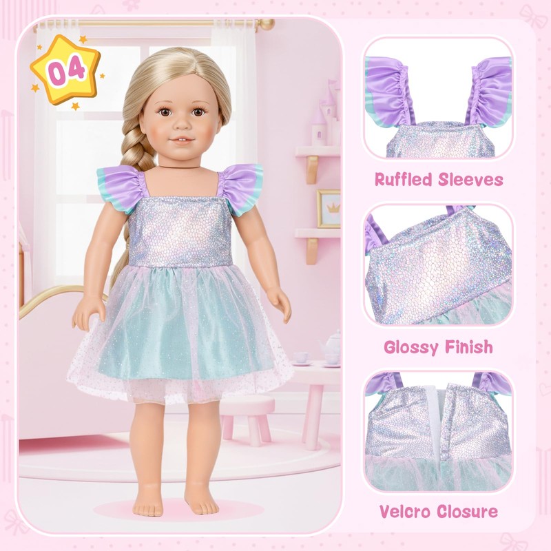 HOMQYTE 5 Sets Doll Clothes for 18 inch Dolls Baby