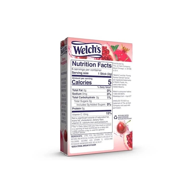 SINGLES TO GO! Welch's Cherry Pomegranate Singles To Go Pack