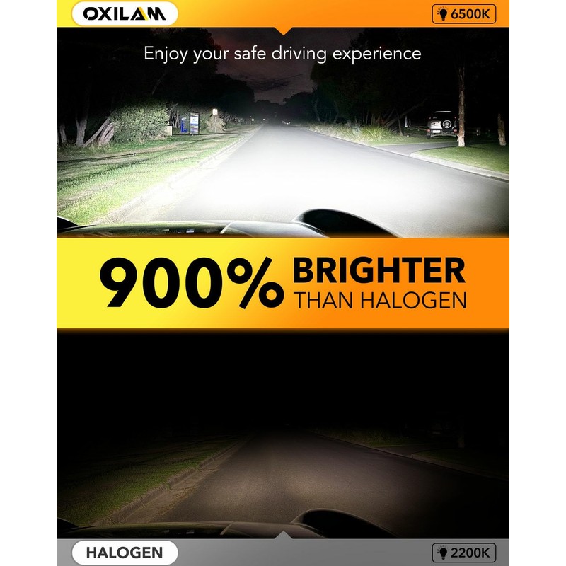 OXILAM H11 LED Bulb H8 H9, 40000LM 60W, 900% Ultra-Bright
