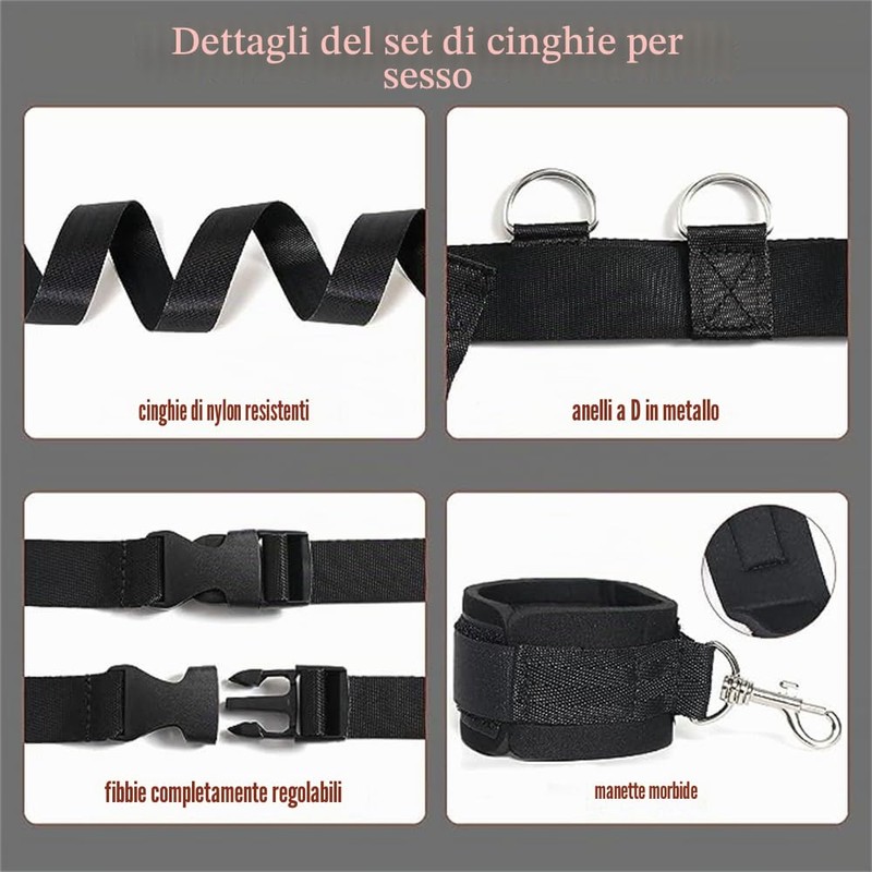 1 set di spalline regolabili in corda di nylon nero