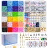 Clay Beads 2 Boxes Bracelet Making Kit 7300 Pcs Flat