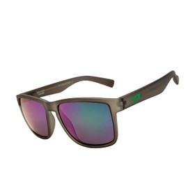 Pepper's Floating Collection Polarized Rectangular Sunglasses, Frosted Grey/Green Mirror, 55X17X133MM