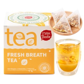 MAX FOODIE Fresh Breath & Hydration Boost Herbal Tea – Osmanthus, Figs, Pear & Tangerine Peel, 7 Tea Bags (70g, 10g/bag)
