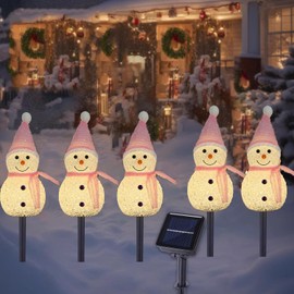 Solar Garden Light, Figurine Light, Christmas Illumination, Snowman Light, Christmas Decoration, LED, Outdoor, Waterproof, Embedded Type, Automatic Night Light, Celebration, Party Decoration, LED