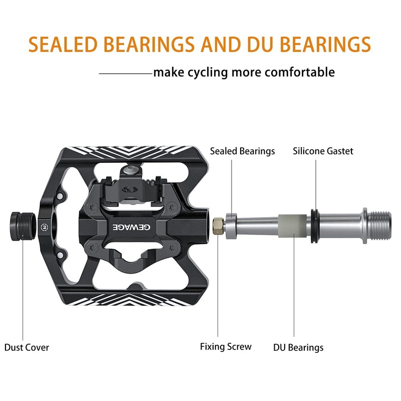 Mountain Bike Pedals - Dual Function Flat and Clipless Pedal