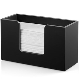 Paper Towel Dispenser Countertop, Wooden Bathroom Paper Towel Holder, Black Napkin Holder for Kitchen, Countertop Multifold C-Fold, Z-Fold, Trifold Paper Hand Towel Dispenser for Bathroom Toilet