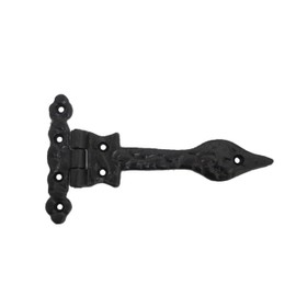 Black Cast Iron Spear Hinges Leaf Design Pair Of New (6