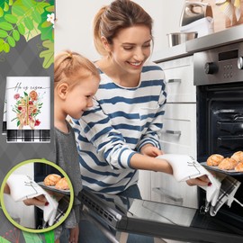 Geyoga Geyoga 6 Pcs Easter Kitchen Towels for Easter Decor Easter Egg Bunny Dish Towel 16 x 24 He is Risen Religious Hand Towel Absorbent Tea Towel for Bathroom Cooking Baking Cleaning(Bright Color,Checked)