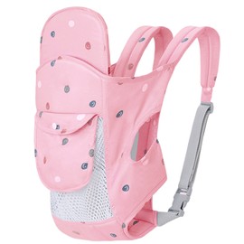 Baby Carrier Thickened Straps Front Back Carrying Balanced Force Avoid Muscle Damage Saving Effort Infant Sling Pink