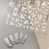 White Hibiscus Drawing Nail Sticker / 화이트 히비스커스 드로잉 네일스티커