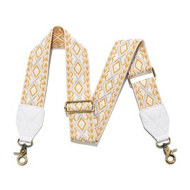 LEMEDE Purse Strap,2" Leather End Shoulder Strap Adjustable Replacement,Retro Jacquard Multi-pattern Crossbody Bag Straps