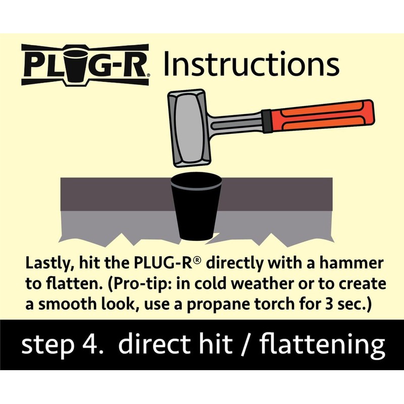 Plug-R 1 1/8" Asphalt Plugs, 25 Pack - Quick Fix