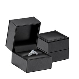 Premium Small Engagement & Wedding Ring Box - Soft Leather Jewelry Box - Ring Jewelry Case for Proposal - Ring Holder for Men & Women, Perfect for Wedding Day Gift - by Allure Pack