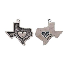 Texas Heart Charm for Travel Themed or State Jewelry Designs DIY Crafting by Wholesale Charms