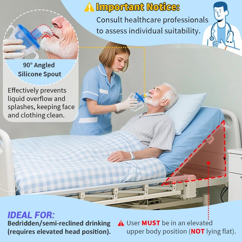 Ehucon Dysphagia Regulating Drinking Cup for Elderly-Having Difficulty Swallowing,Dispenses 5