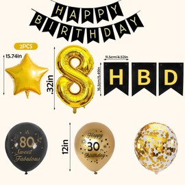 Black Gold 40th Birthday Decorations for Boys Girls Set,Birthday Balloons Girls Boys,Black Gold 40th Balloons,Happy Birthday Banner,Foil Number 40 Balloons for Men Women 40 Birthday Party Decorations