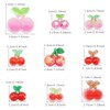 27PCS Resin Cherry Bead Red Pink Cherry Fruit Flatback Cabochons