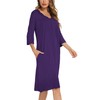 YYA Nightgowns for Women 3/4 Sleeve Sleepwear Lace Comfy Sleep