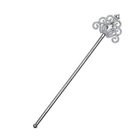 Bristol Novelty BA2130 Silver Wand with Stones | for Women Clear, One Size