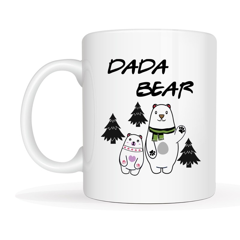 Funny Father's Day Dada Bear Coffee Mugs, Birthday Gift Idea