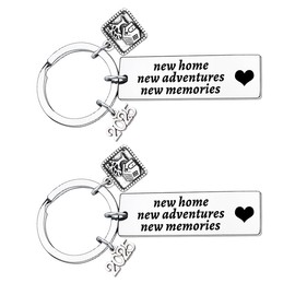 Nfyxcaz 2PCs New Home Keychain 2025 Housewarming Gift for New Homeowner House Keyring New Home Owners Gifts For for Women Men