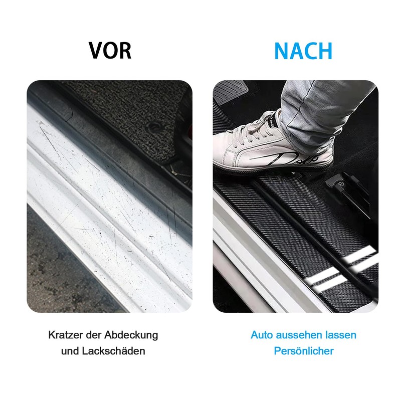 FT FUNTOR 9 x carbon fibre patterned car door sill