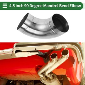 Motoforti 90 Degree Mandrel Exhaust Pipe DIY Custom Car Modified Exhaust Pipe Tubing Piping 114mm/4.5" OD 150mm/5.91" Length 304 Stainless Steel Silver Tone