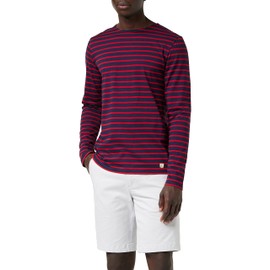 Armor Lux Men's Marinière Plozévet Homme Long-Sleeved Shirt (Marinière "Plozévet" Homme) - Blue (455 Navire/Braise 455), size: 3xl