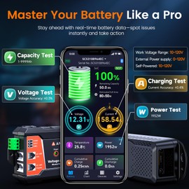 ANCEL BM1000 400A Bluetooth Battery Monitor with Shunt, Wireless Smart Battery Meter for RV, Solar, Marine, Off-Grid Systems, DC 10-120V Voltage, Accurate Current/Ah/SOC Tracking via App