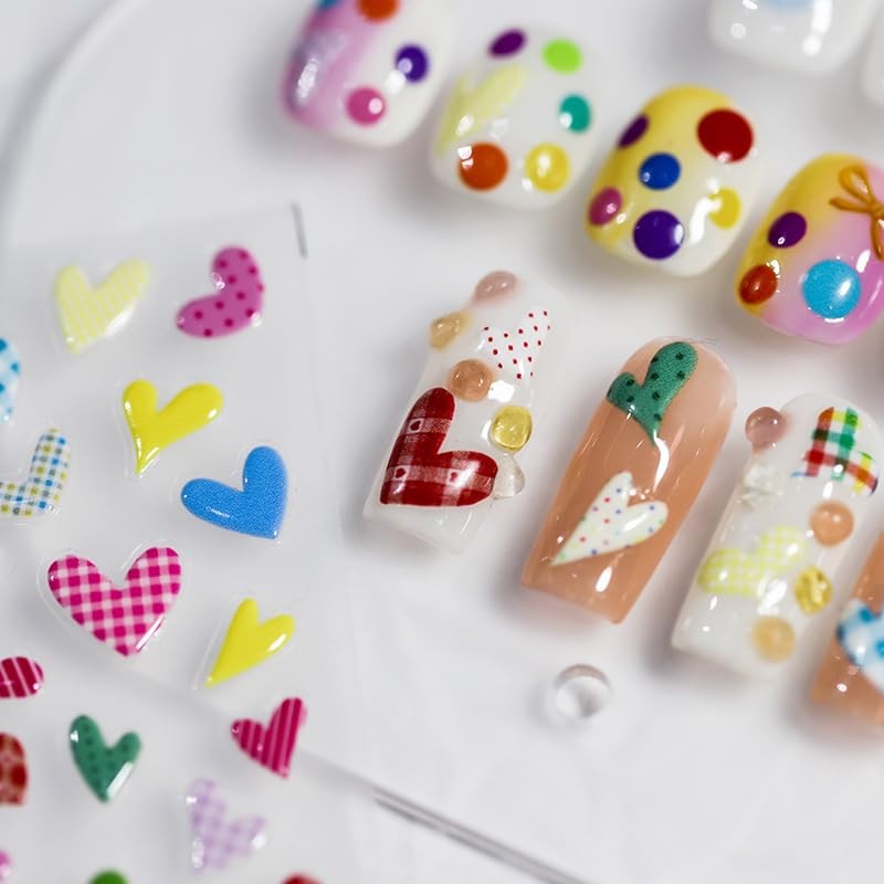 Dedyel Candy Bear 5D Embossed Nail Art Stickers, Waterproof Vinyl
