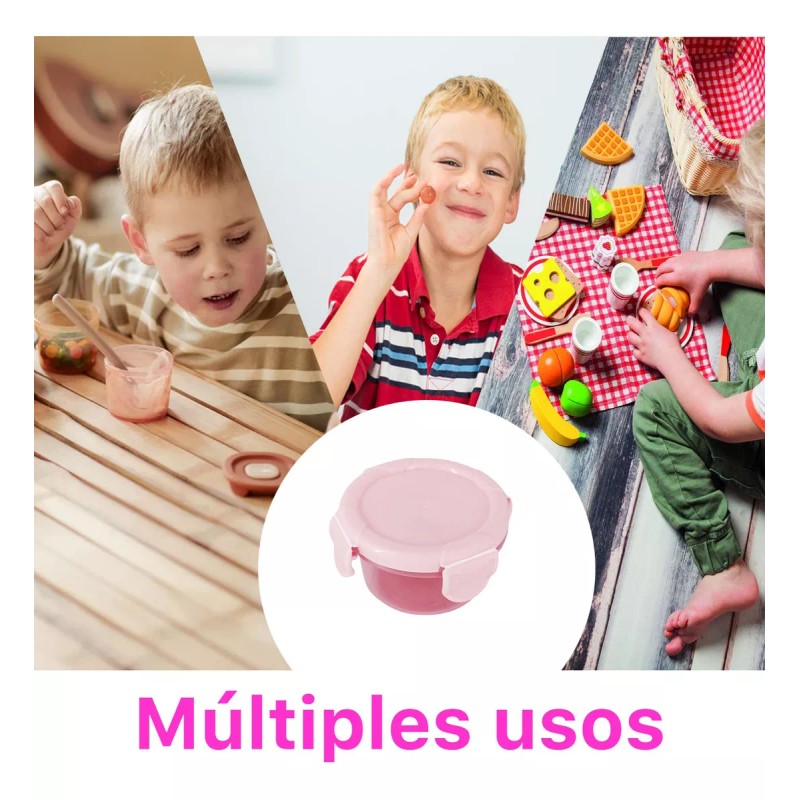 Luxury 4 Mini Contenedores Recipiente Comida Colación Snack Toper