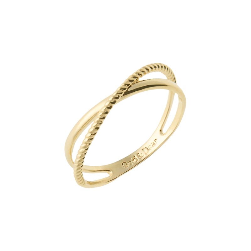 Gold&Dear 14KGP Arte Twin Line Ring White Gold / 골드앤디어