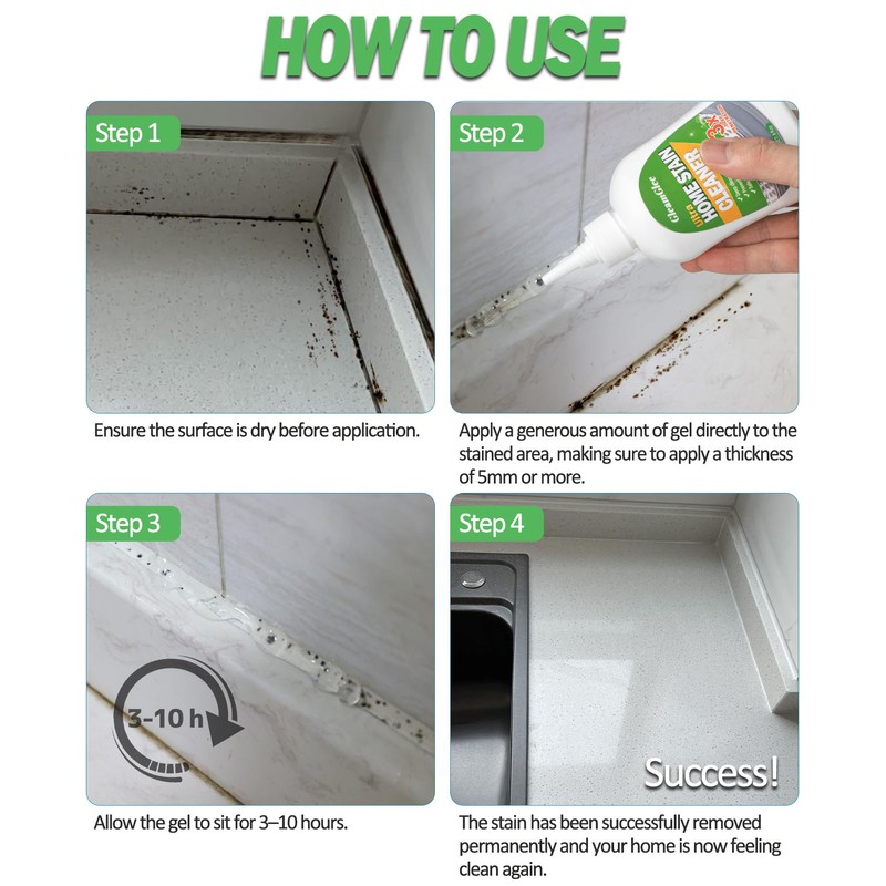 Home Remover Gel, 8 Fl.Oz Powerful Washing Machine Gasket Cleaner,